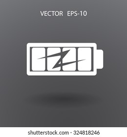 Flat full  battery charged  icon