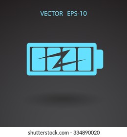 Flat full  battery charged  icon