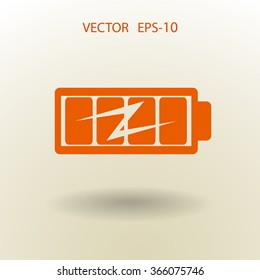 Flat full  battery charged  icon