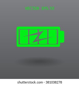 Flat full  battery charged  icon
