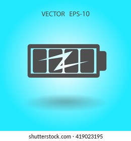 Flat full  battery charged  icon