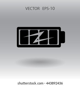Flat full  battery charged  icon