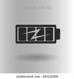 Icono con carga de batería completa plana