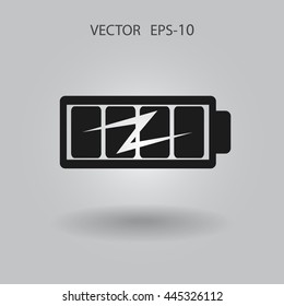 Flat full  battery charged  icon