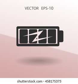 Flat full  battery charged  icon