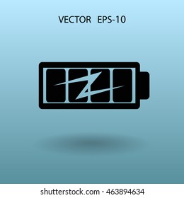 Flat full  battery charged  icon