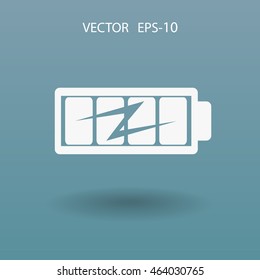 Flat full  battery charged  icon