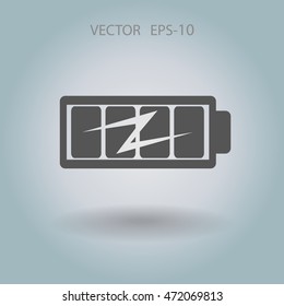 Flat full  battery charged  icon