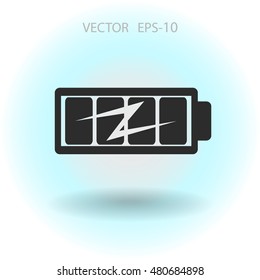 Leuchtendes Symbol mit voller Batterie