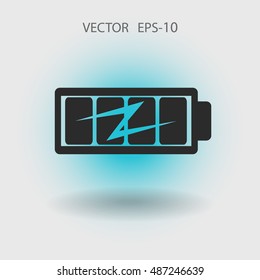 Flat full  battery charged  icon