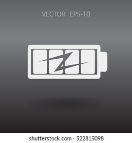 Flat full  battery charged  icon