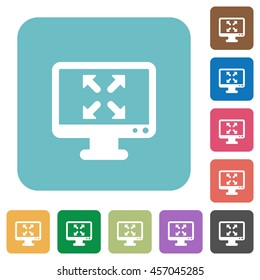 Flat fullscreen view icons on rounded square color backgrounds.