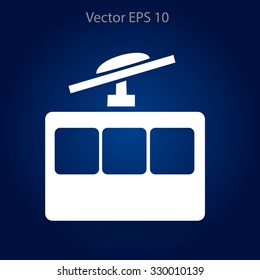 Flat funicular icon. Vector
