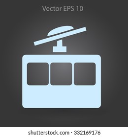 Flat funicular icon. Vector