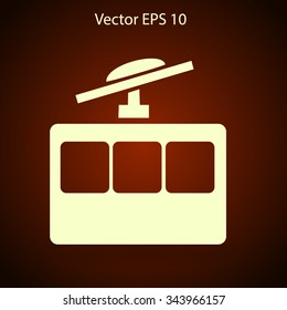 Flat funicular icon. Vector