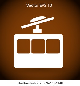 Flat funicular icon. Vector