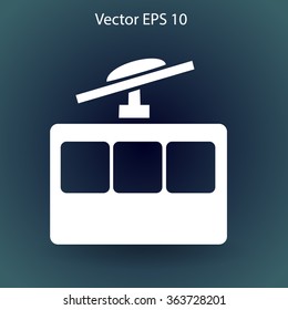 Flat funicular icon. Vector