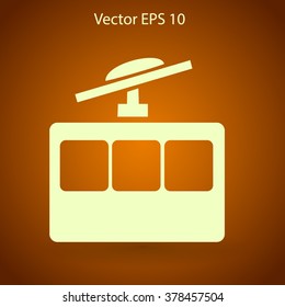 Flat funicular icon. Vector