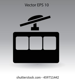 Flat funicular icon. Vector