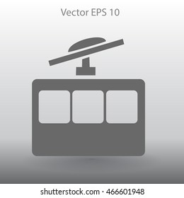 Flat funicular icon. Vector