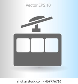 Flat funicular icon. Vector