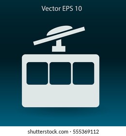 Flat funicular icon. Vector