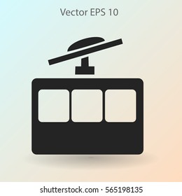 Flat funicular icon. Vector