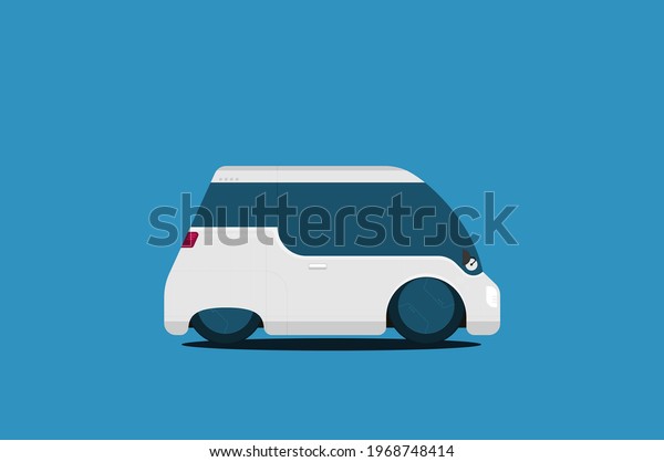 Flat\
future car vector isolated on color\
background