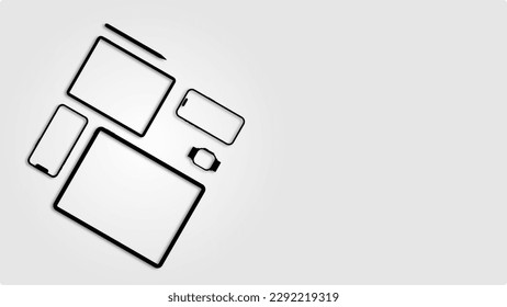flat gadget set design illustration vector background