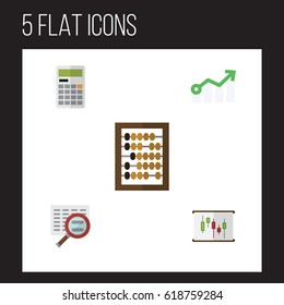 Flat Gain Set Of Growth, Scan, Diagram And Other Vector Objects. Also Includes Scan, Calculate, Arrow Elements.