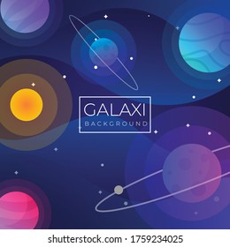 Flachgalaxie-Universeller Vektorhintergrund.