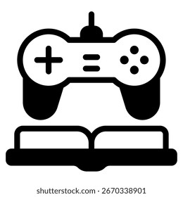 Ícone de controlador de jogo plano para UI e marketing de jogos.