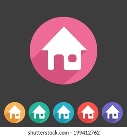 Flat game graphics icon home