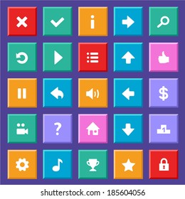 Flat game icons