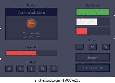 Flat game interface: flat vector illustration