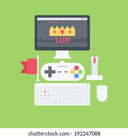 Flat gamer illustration