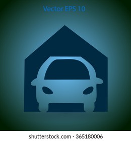 Flat garage icon. Vector