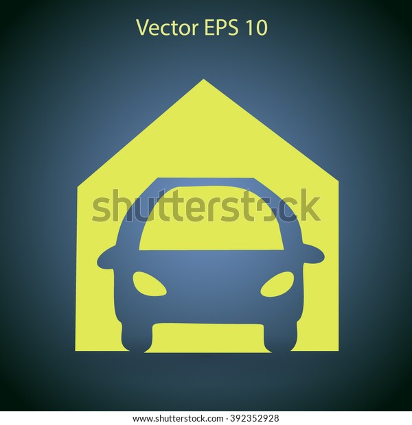 Flat garage icon.\
Vector