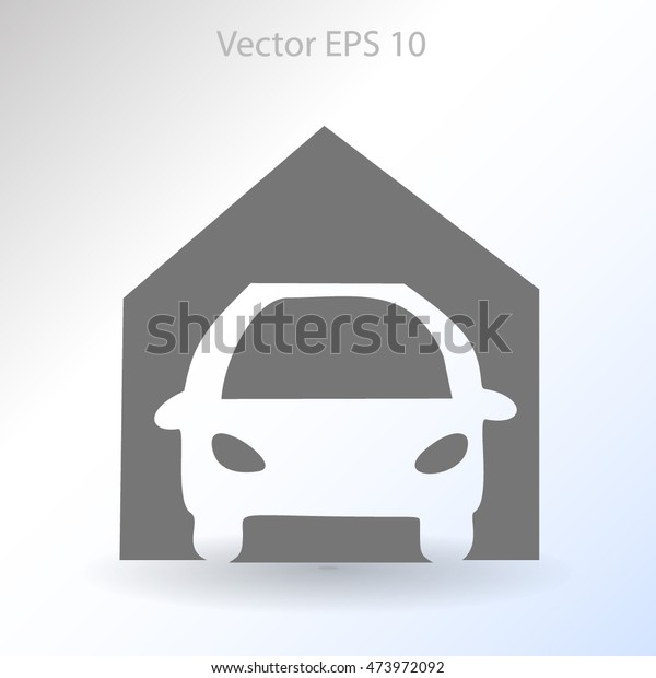 Flat garage icon.\
Vector