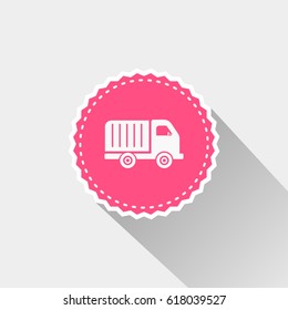 flat garbage truck icon
