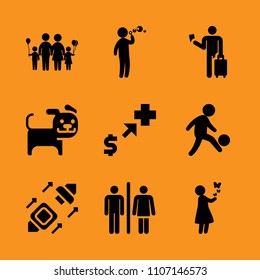 flat, garden, donate and white icon set. Vector illustration for web and design.