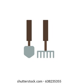 Flat Garden Instruments Element. Vector Illustration Of Flat Tools Isolated On Clean Background. Can Be Used As Garden, Tools And Instruments Symbols.