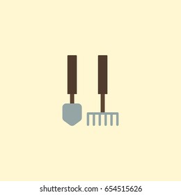 Flat Garden Instruments Element. Vector Illustration Of Flat Tools Isolated On Clean Background. Can Be Used As Garden, Tools And Instruments Symbols.