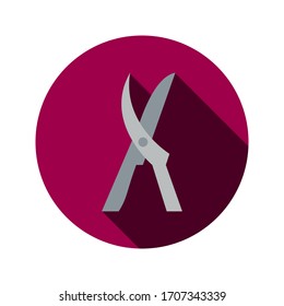 Icono Círculo de los Secadores de Jardín Plano. Ilustración vectorial del instrumento de la parrilla.
