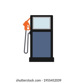 Flat gas pump or fuel dispenser from filling station, industrial pumping machine svg