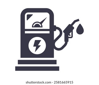 Flat gas pump icon. refuel car.