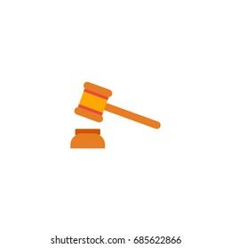 Flat Gavel Icon Hammer Element. Vector Illustration Of Flat Gavel Icon Judge Gavel Isolated On Clean Background.