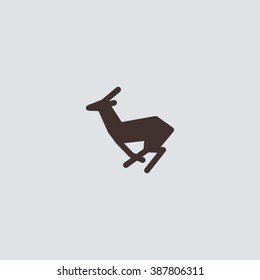 Flat gazelle icon for map, cartography, app or web. Vector sign.