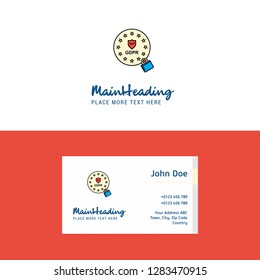 Flat GDPR Logo and Visiting Card Template. Busienss Concept Logo Design
