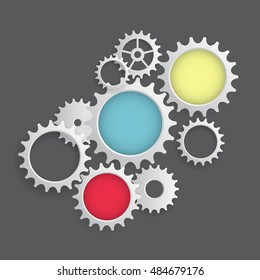 Flat Gear Icon. Cooperation and Teamwork Concept. Vector Illustration EPS10